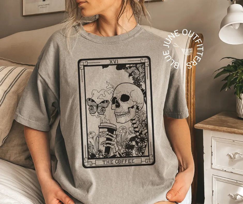 The Coffee Tarot Card | Comfort Colors Tee