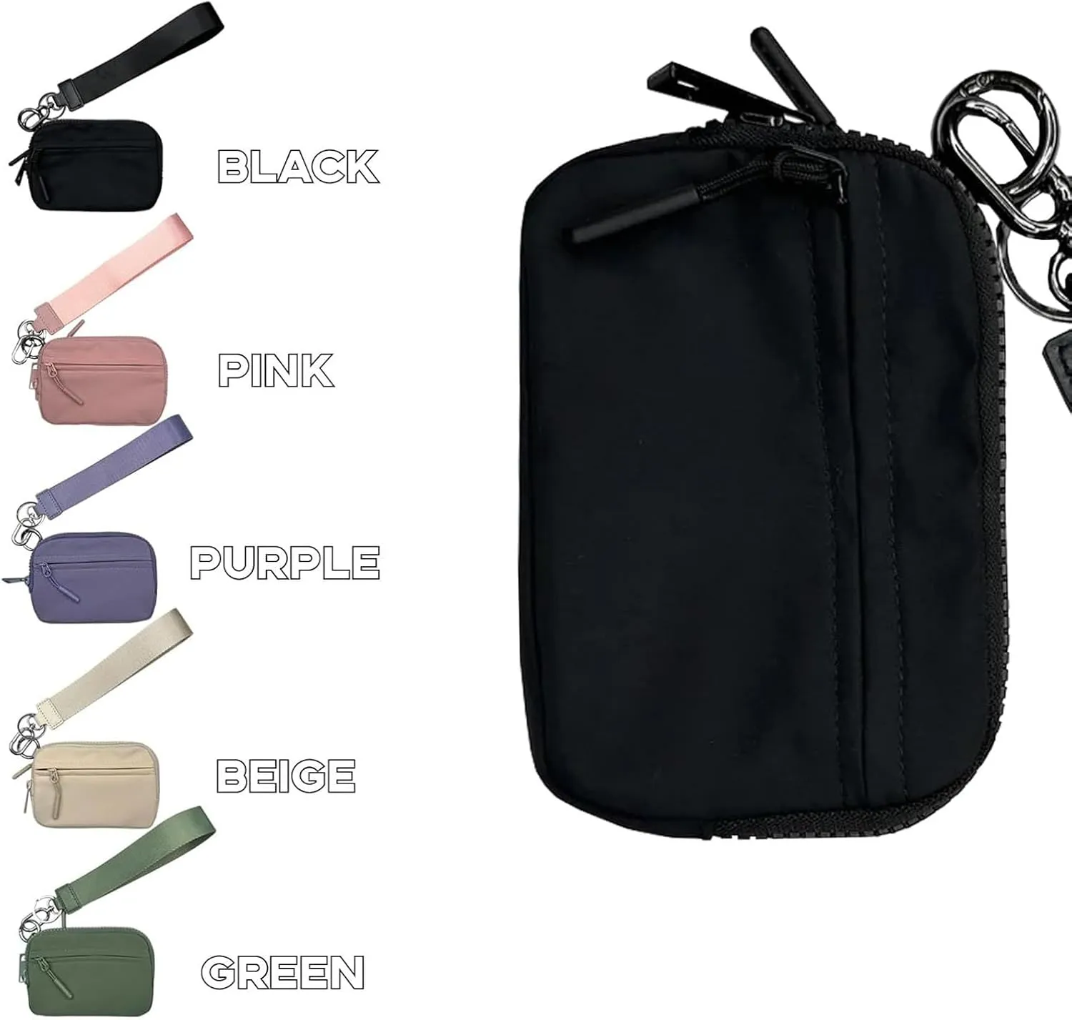 The Iris' Wallet 2nd Gen, 63.6" The Iris Pouch Wristlet, Zippered Card Case With Id Window/Hand strap,Wristlet Wallets for Women,Pouch Wallet (D)