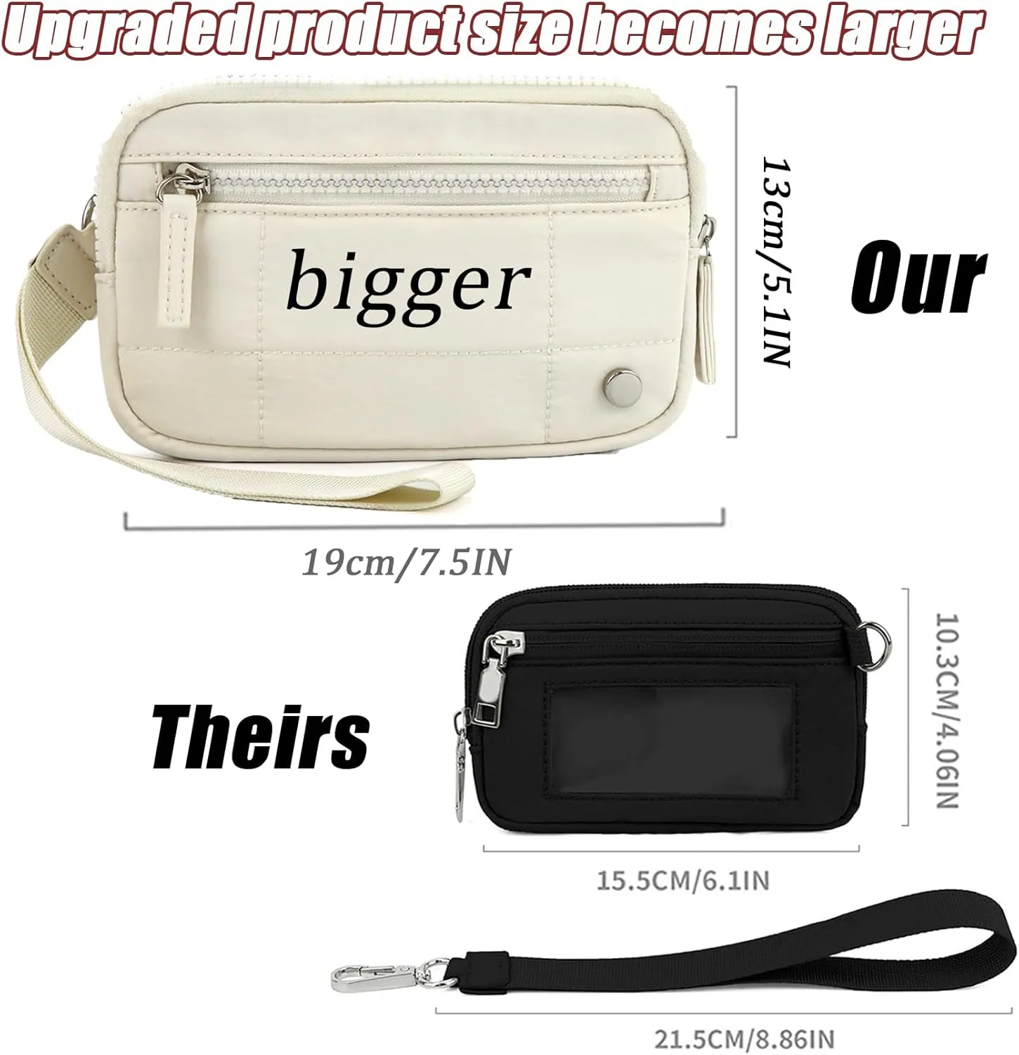 The Iris' Wallet, Iris' Pouch Wallet, The Iris' Wallet 2nd Gen, The Iris Wallet Zip Card Case with ID Window Purses, Wristlet Wallets for Women Nylon Quilted Wallet (Gray 2PCS * Key Case)