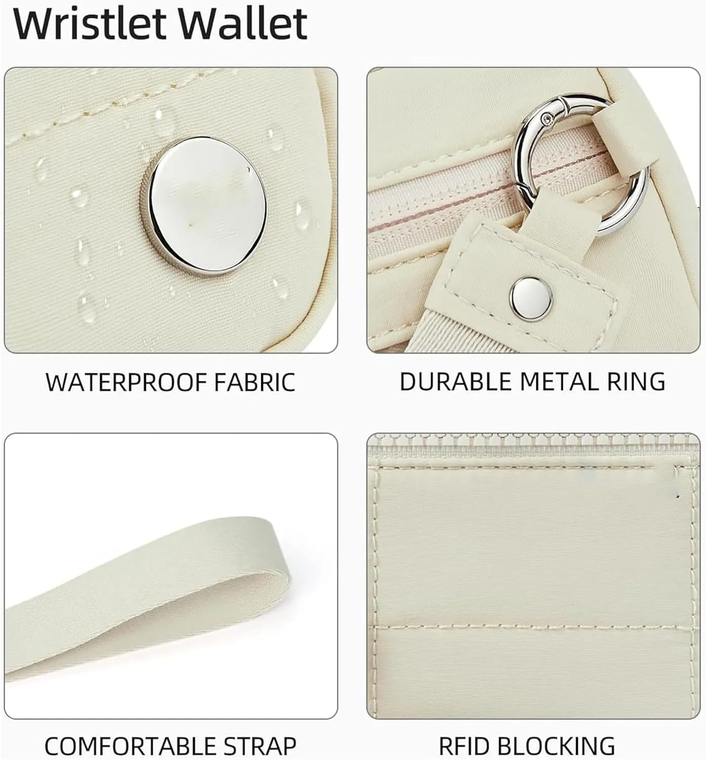 The Iris' Wallet, Iris' Pouch Wallet, The Iris' Wallet 2nd Gen, The Iris Wallet Zip Card Case with ID Window Purses, Wristlet Wallets for Women Nylon Quilted Wallet (Gray 2PCS * Key Case)