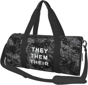 They Them Theirs Convertible Garment Bag with Shoulder Strap, Carry on Garment Duffel Bag for Men Women - Rolling Foldable for Travel Luggage Bags (Black)