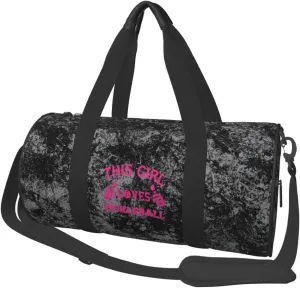 This Girl Loves Pickleball Convertible Garment Bag with Shoulder Strap, Carry on Garment Duffel Bag for Men Women - Rolling Foldable for Travel Luggage Bags (Black)