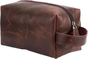 Toiletry Bag for Men - Genuine Leather Travel Bag,Dopp Kit, Shaving Kit Bag for Men Groomsmen Toiletry Bag Makeup Bag Men's Dopp Bag Leather Bag for Travel Gift for men and women