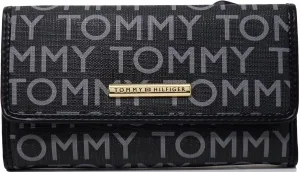 Tommy Hilfiger Women's TH Logo Print Checkbook Wallet Clutch Bag - Black/Gray