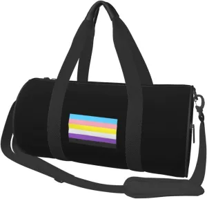 Trans Nonbinary Pride Flag LGBTQ Convertible Garment Bag with Shoulder Strap, Carry on Garment Duffel Bag for Men Women - Rolling Foldable for Travel Luggage Bags (Black)