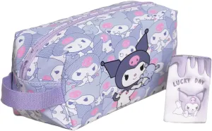 Travel Cosmetic Bag, Large Capacity Cartoon Cosmetic Pouch Makeup Bag with Zipper, Waterproof PU Travel Toiletry Bag Makeup Accessories Organizer With Handle, Makeup Pouch for Girls, Purple
