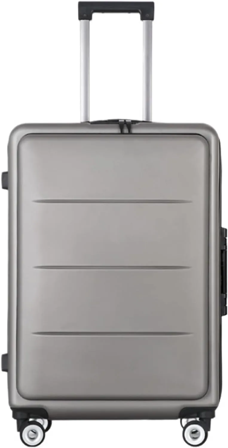 Travel Suitcase Front Opening Luggage Suitcase Hard Case Luggage with Spinner Wheels Suitcase TSA Code Lock Carry-on Luggage(D,24in)