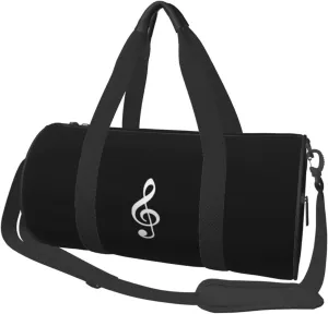 Treble Clef Music Convertible Garment Bag with Shoulder Strap, Carry on Garment Duffel Bag for Men Women - Rolling Foldable for Travel Luggage Bags (Black)