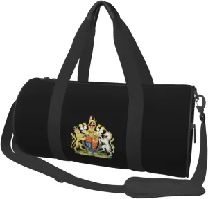 UK England Royal Coat of Arms United Kingdom Convertible Garment Bag with Shoulder Strap, Carry on Garment Duffel Bag for Men Women - Rolling Foldable for Travel Luggage Bags (Black)