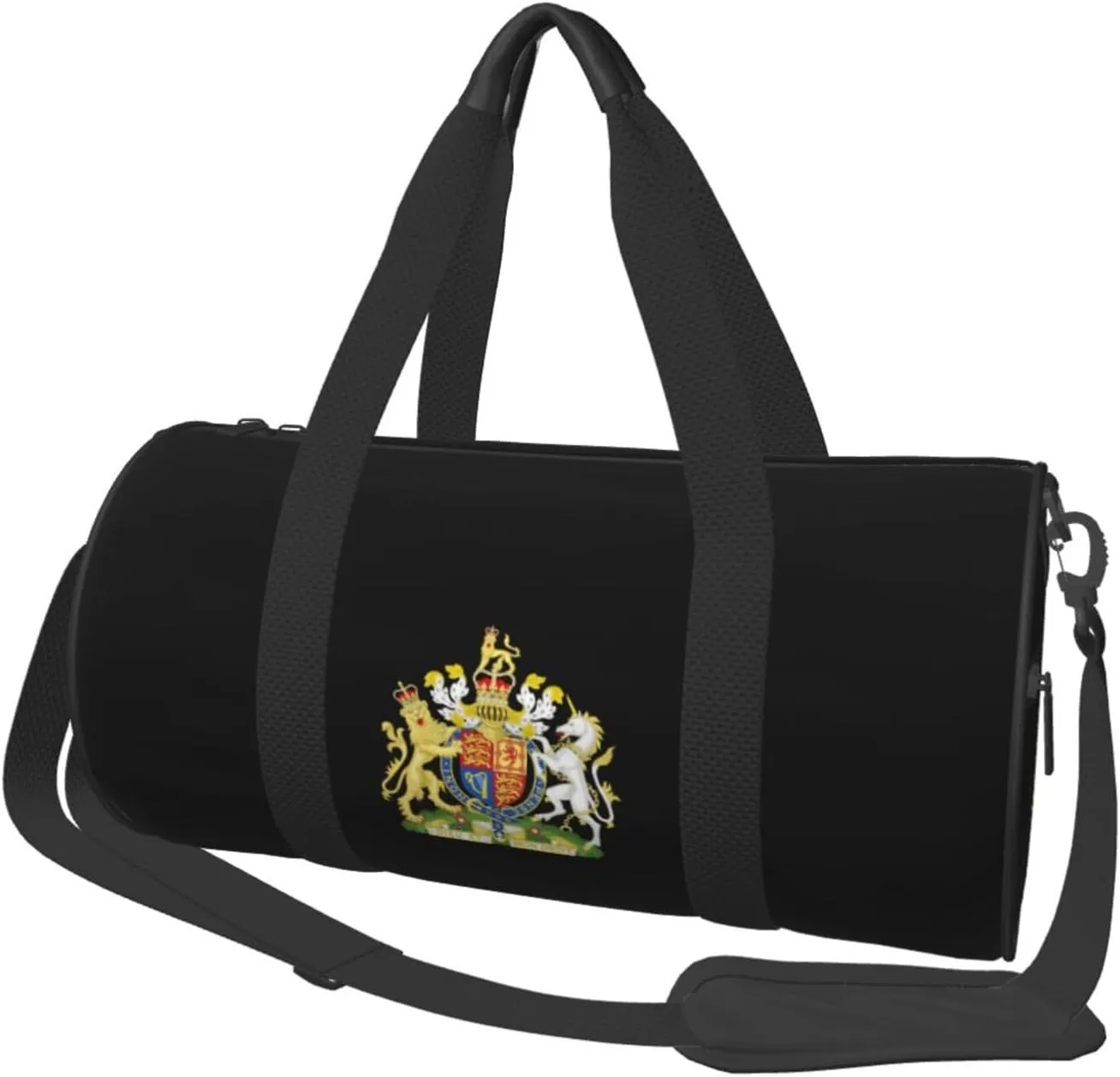 UK England Royal Coat of Arms United Kingdom Convertible Garment Bag with Shoulder Strap, Carry on Garment Duffel Bag for Men Women - Rolling Foldable for Travel Luggage Bags (Black)