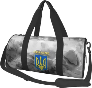 Ukraine Coat Arms Convertible Garment Bag with Shoulder Strap, Carry on Garment Duffel Bag for Men Women - Rolling Foldable for Travel Luggage Bags (Black)