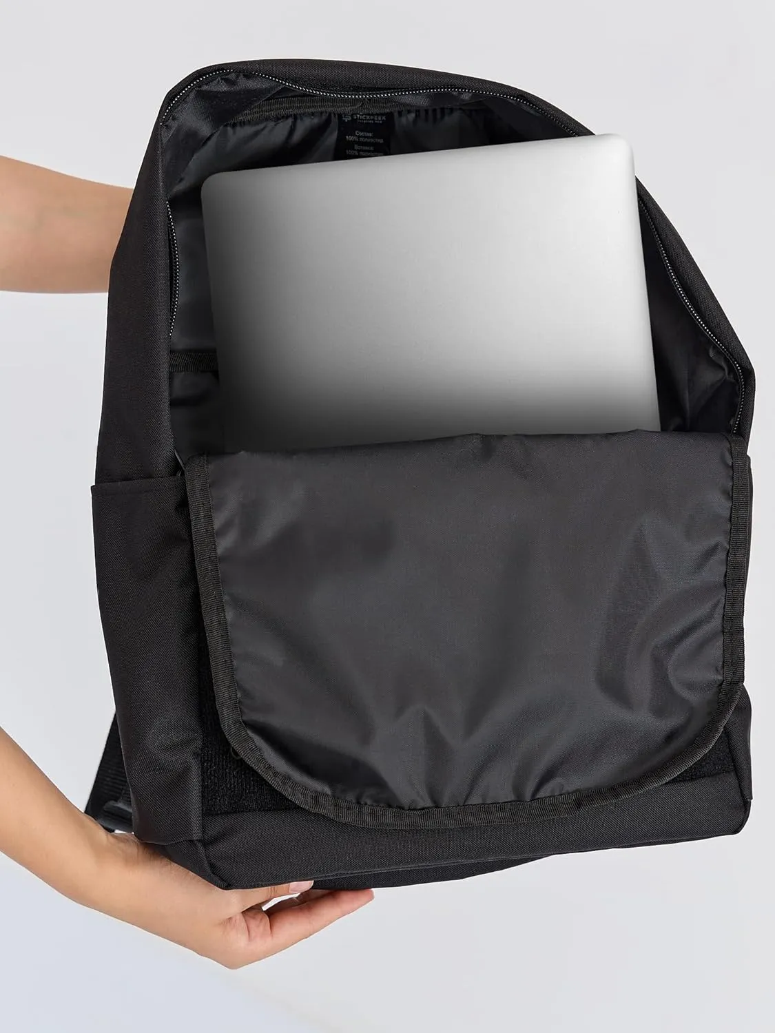 Unisex One Size Large Black Backpack with Sticker Area  Ideal for Laptop, Travel & Work (Coffe Lover Patches)