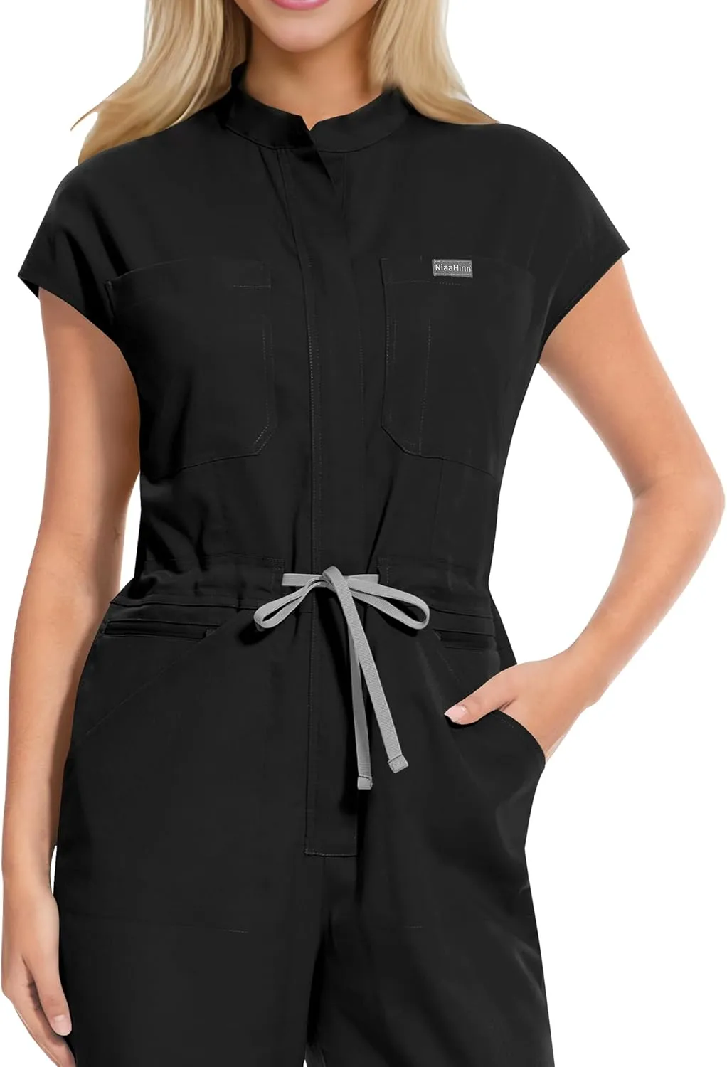 VIAOLI Women's Scrub Jumpsuit Completed Jogger Pants with 8 Pocket for Hospitals Clinics Medical Nursing Uniforms Set