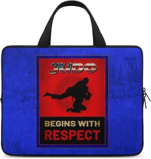 Vintage American Flag Judo Laptop Bag Laptop Case Computer Messenger Bag with Adjustable Shoulder Strap