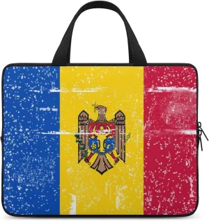 Vintage Retro White Moldova Laptop Bag Laptop Case Computer Messenger Bag with Adjustable Shoulder Strap