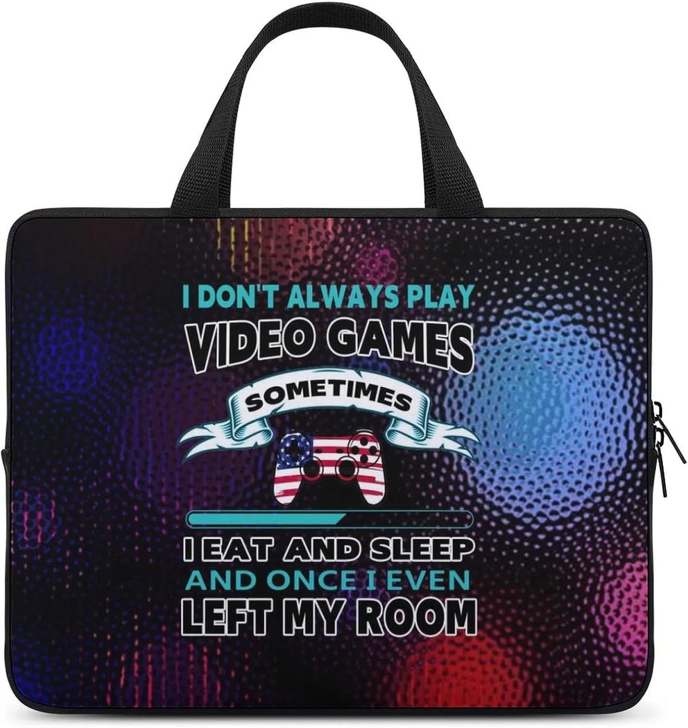 Vintage Texture American Flag Sports Laptop Bag Laptop Case Computer Messenger Bag with Adjustable Shoulder Strap