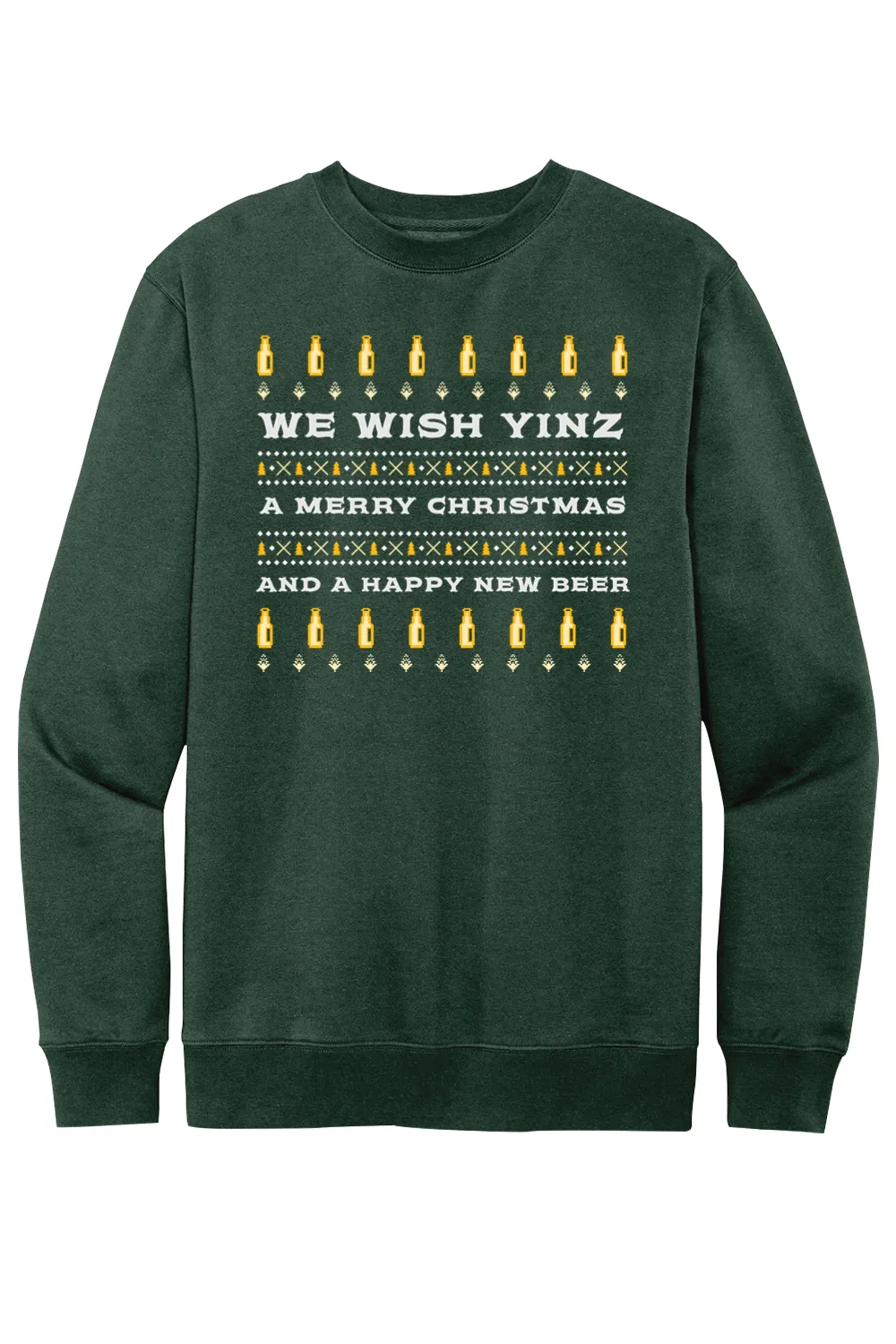 We Wish Yinz a Merry Christmas - Ugly Christmas Sweater - Fleece Crew Sweatshirt