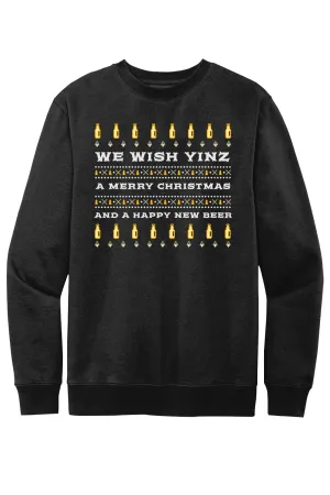 We Wish Yinz a Merry Christmas - Ugly Christmas Sweater - Fleece Crew Sweatshirt
