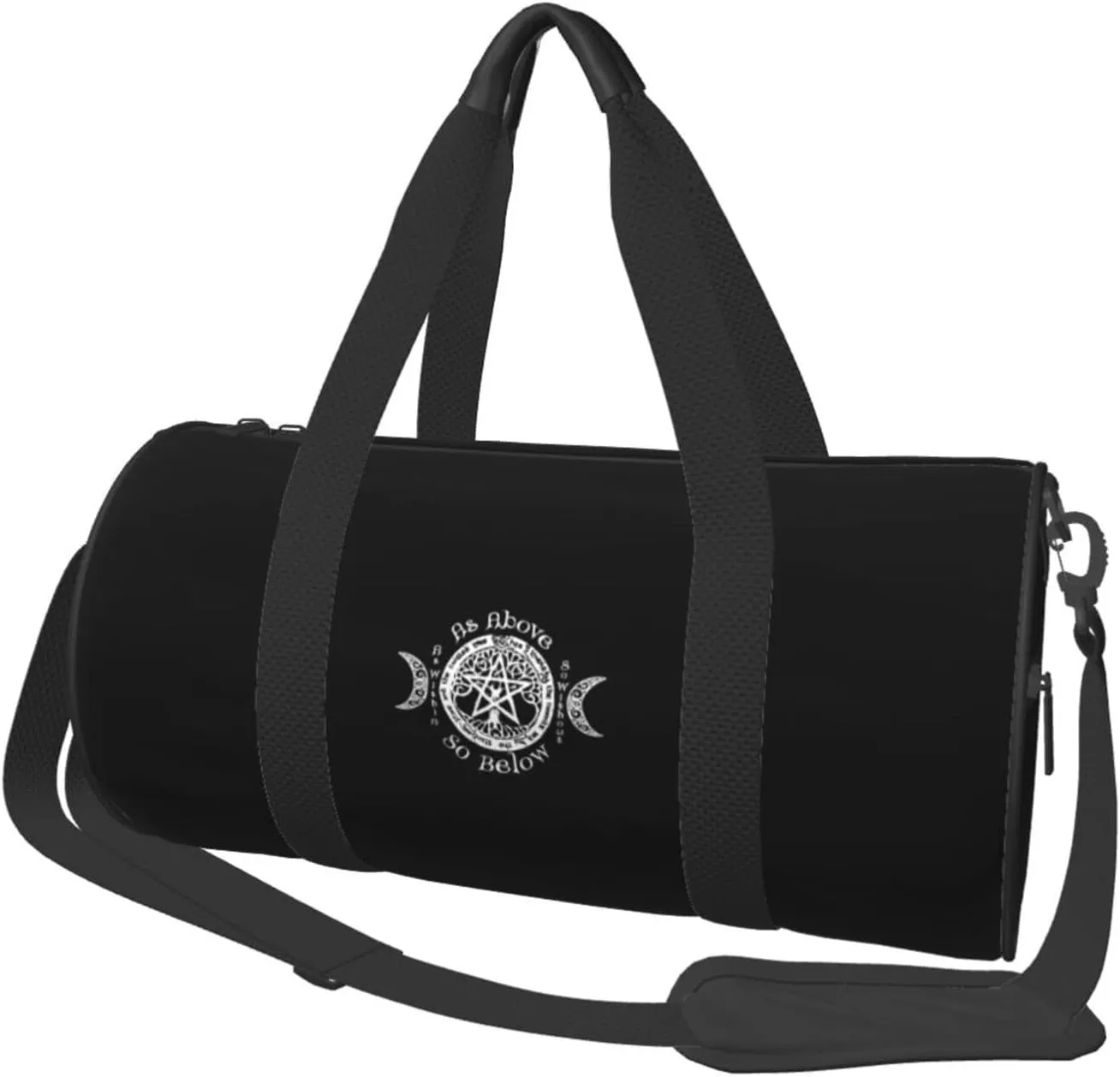 Wiccan Pagan Convertible Garment Bag with Shoulder Strap, Carry on Garment Duffel Bag for Men Women - Rolling Foldable for Travel Luggage Bags (Black)