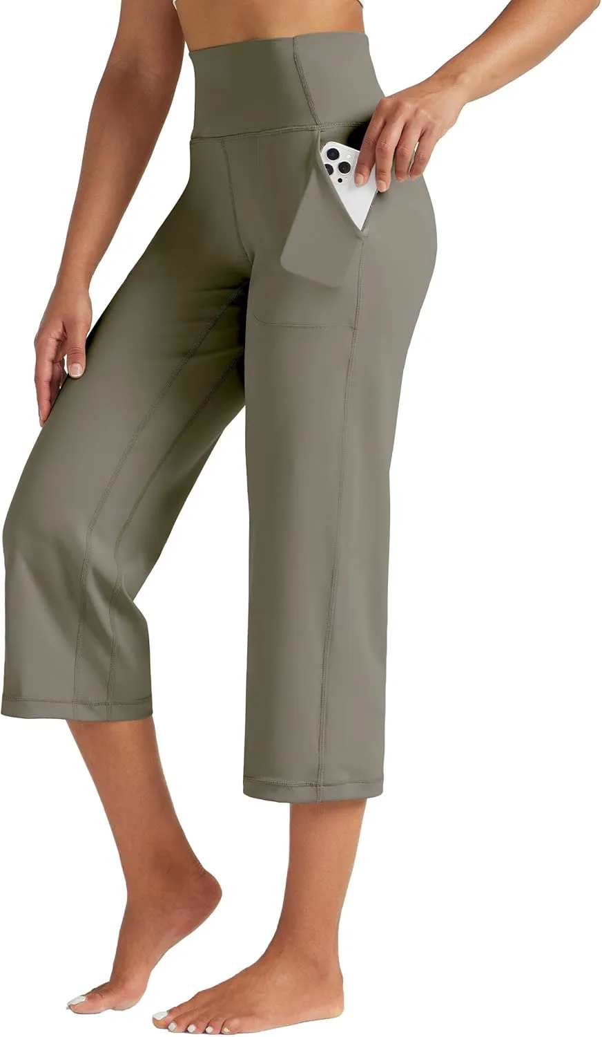 Willit Women's Yoga Capris Pants High Waist Leggings Athletic Exercise Workout Crop Capris Quick Dry 23"
