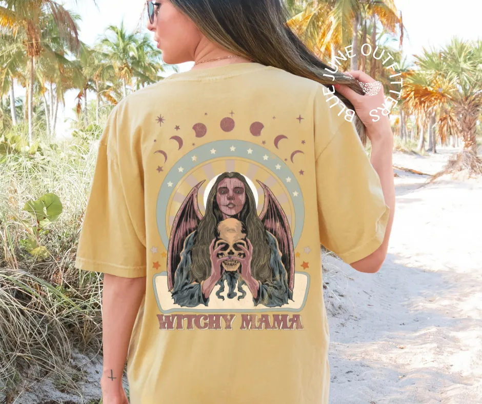 Witchy Mama | Celestial Halloween Comfort Colors Tee
