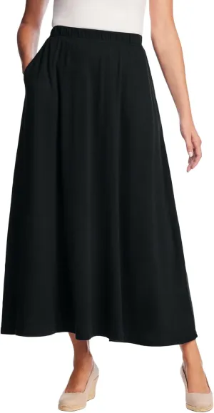Woman Within Women's Plus Size Petite 7-Day Maxi Skirt
