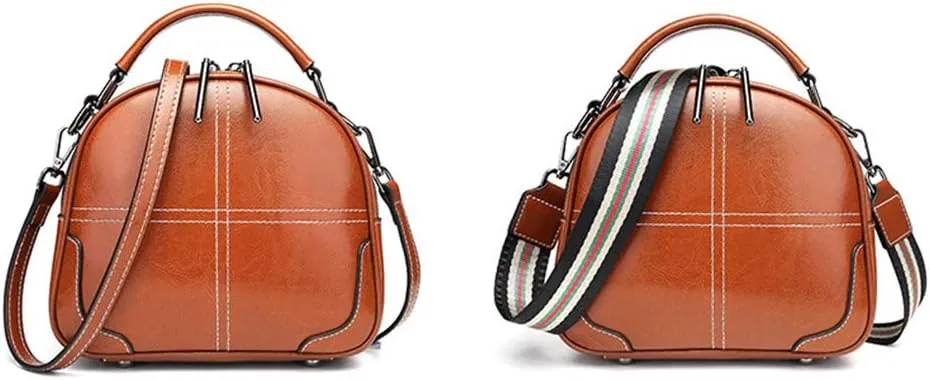 Women Leather Top Handle Satchel Bags Zipper Closure Cross-body Shoulder Purse for Daily
