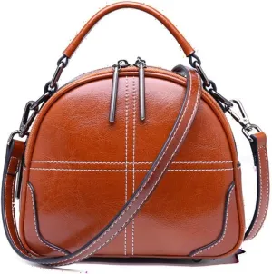 Women Leather Top Handle Satchel Bags Zipper Closure Cross-body Shoulder Purse for Daily
