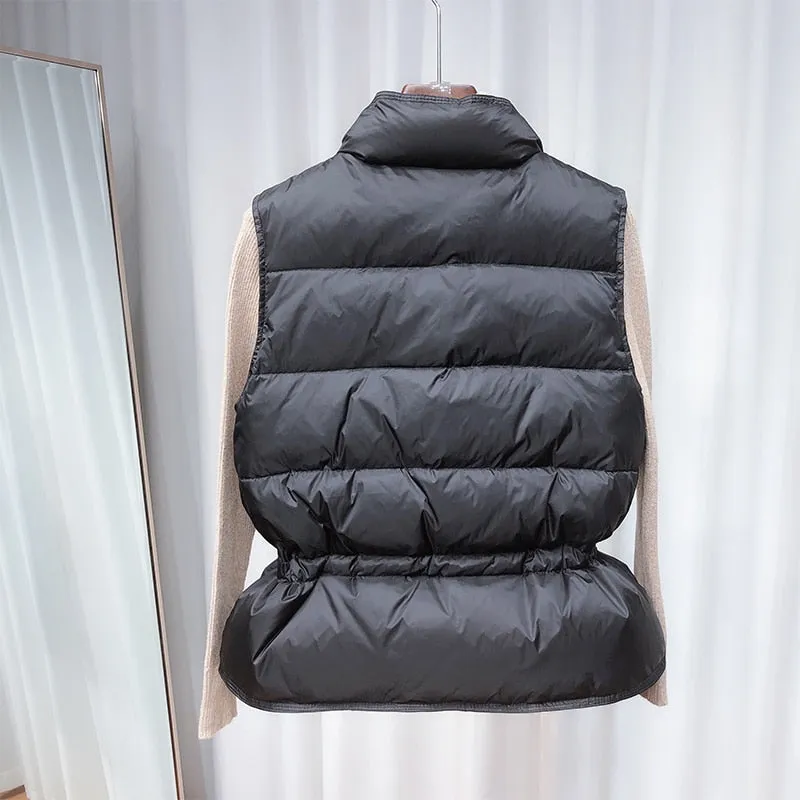 Women Short Vest Windproof Lightweight Warm