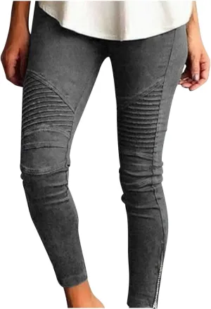 Women Stretch Skinny Pants High Waist Slim Fit Pencil Trouser Fashion Dressy Straight Leg Legging Workout Slacks
