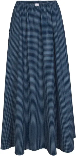 Women Vintage Plaid Maxi Skirt Elastic Waist Low Rise Gingham A Line Long Skirt Y2K Retro Swing Flowy Skirt Beachwear