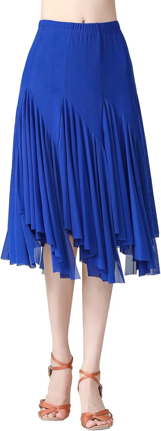 Women's Ballroom Dance Skirt Latin Salsa Rumba Flamenco Waltz Tango Cha Cha Dancing Flowy Swing Practice Long Skirt