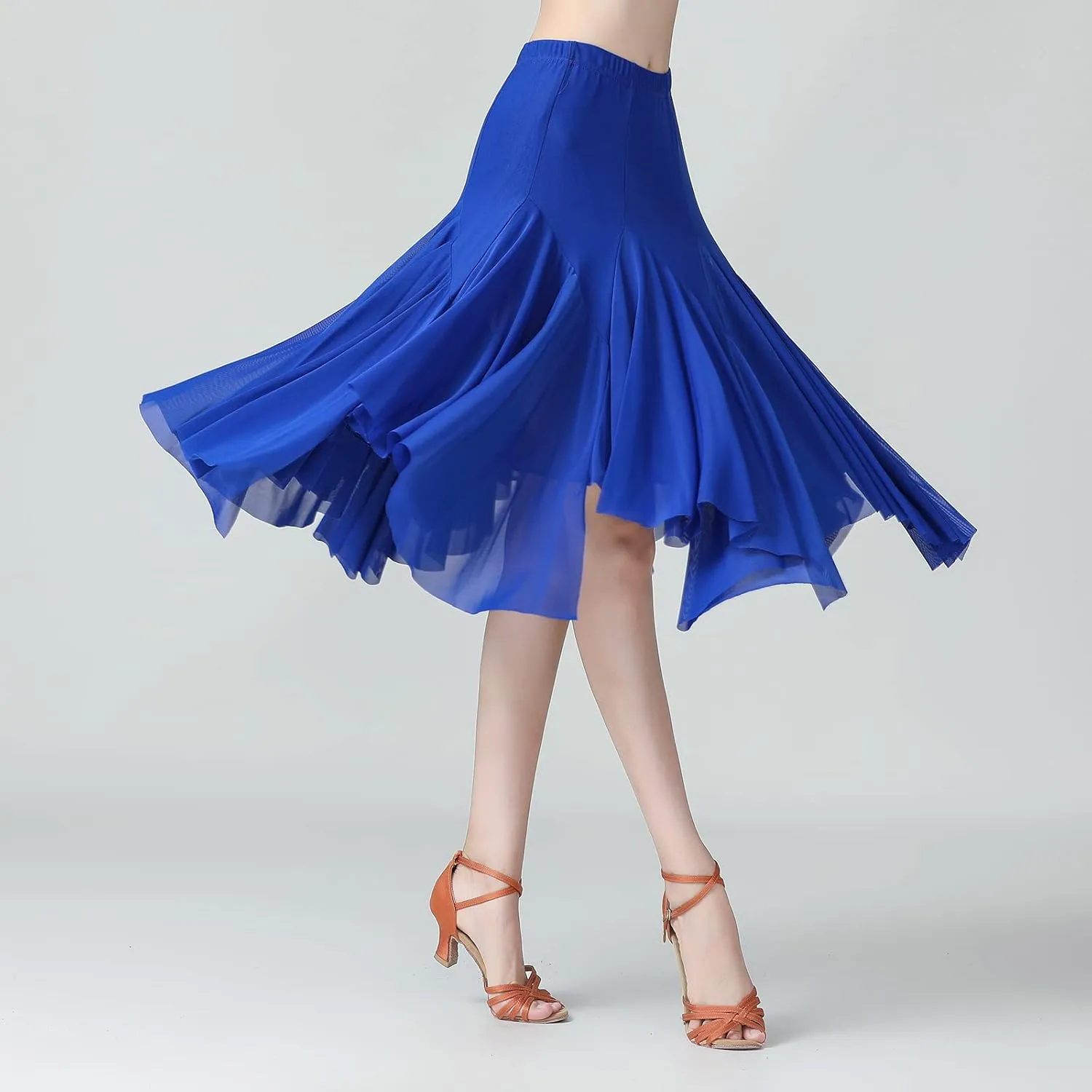 Women's Ballroom Dance Skirt Latin Salsa Rumba Flamenco Waltz Tango Cha Cha Dancing Flowy Swing Practice Long Skirt