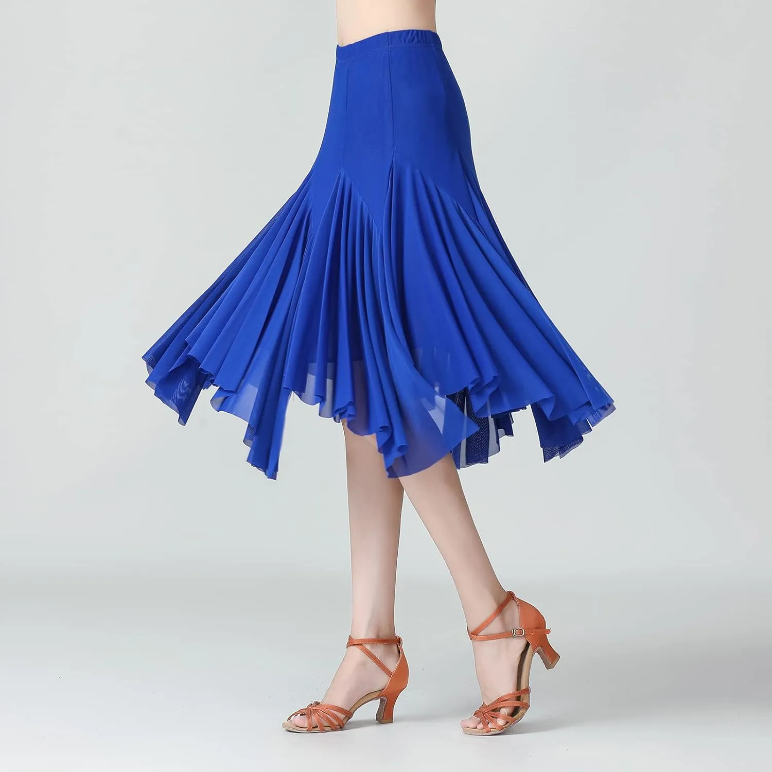 Women's Ballroom Dance Skirt Latin Salsa Rumba Flamenco Waltz Tango Cha Cha Dancing Flowy Swing Practice Long Skirt