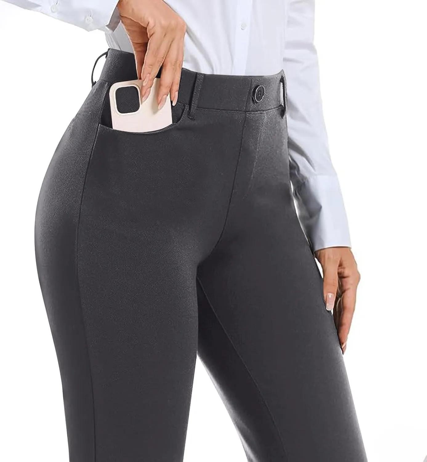 Womens Bootcut Dress Pants Business Casual Work Pants with Pockets High Waist Stretchy Trousers Office Slacks