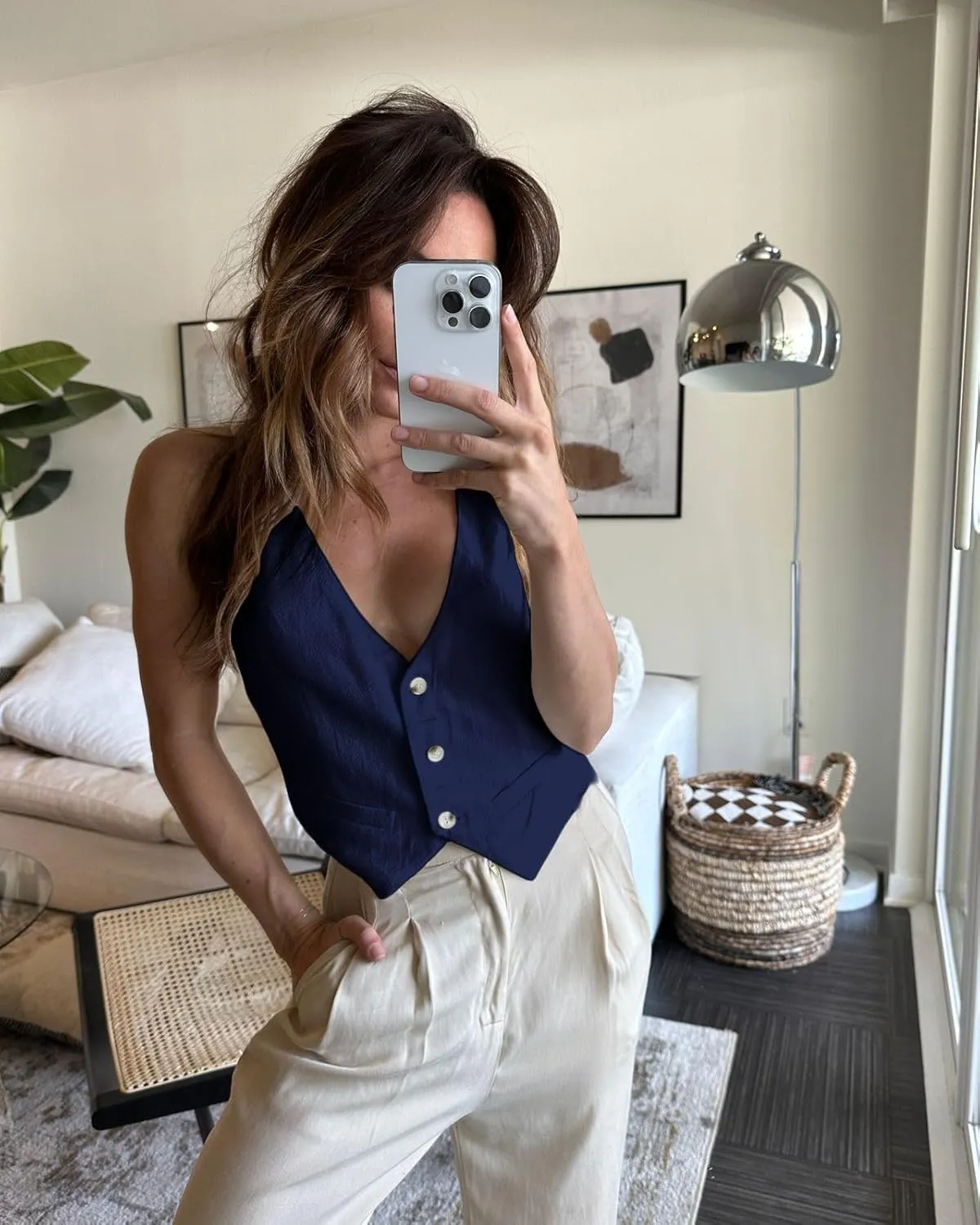 Womens Linen Vest Tank Tops 2025 Summer Lightweight V- Neck Cute Cropped Casual Fashion Beach Vacation Corset Top