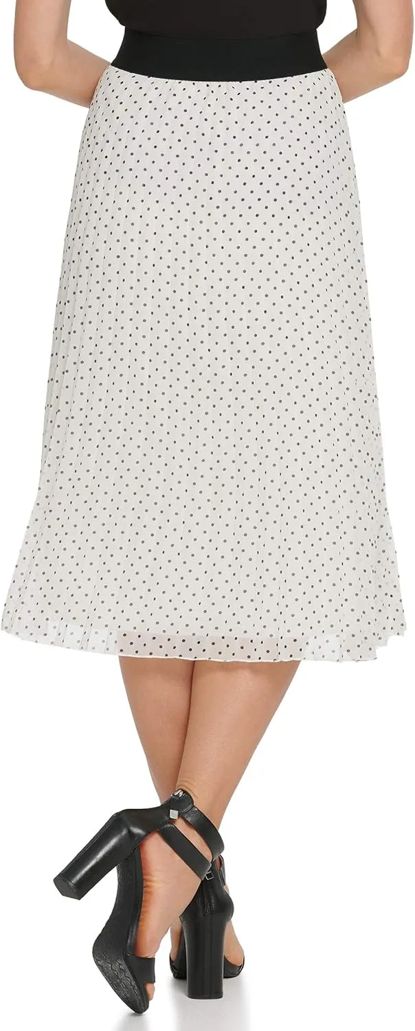 Women's Missy Pull on Pleated Everyday Midi Skirt