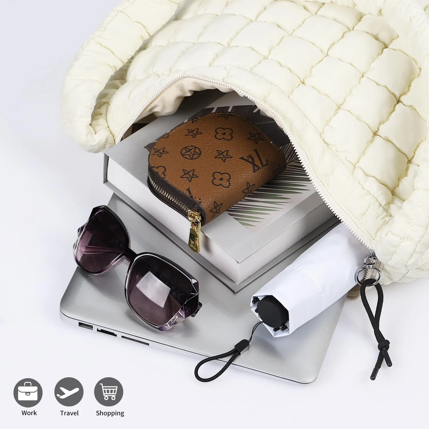 Women's Quilted Puffer Tote Bag