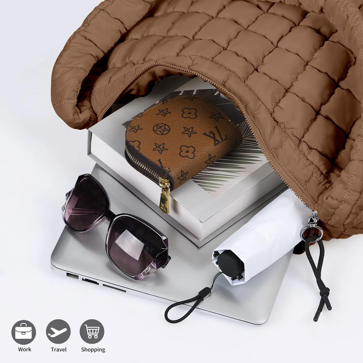 Women's Quilted Puffer Tote Bag