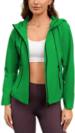 Womens Rain Jacket Waterproof Packable Raincoat with Hood for Travel Outdoor Active Windbreaker Jacket