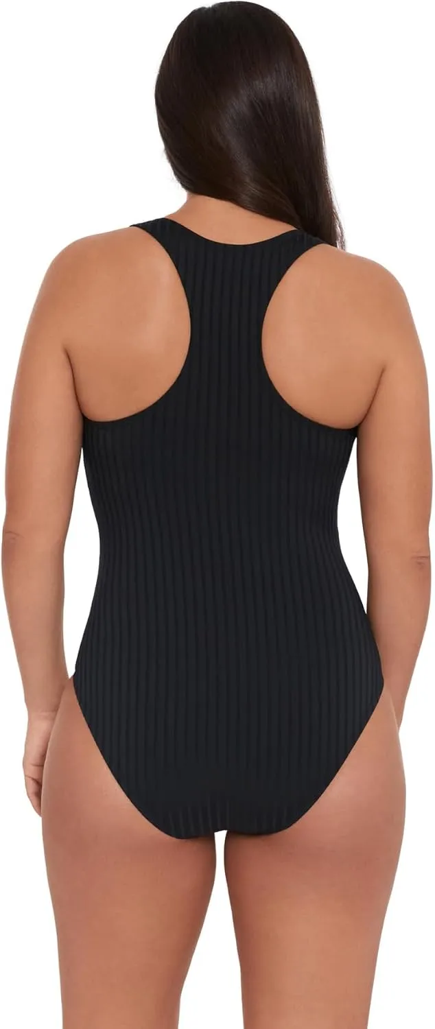 Women's Snap High Neck One Piece Swimsuit