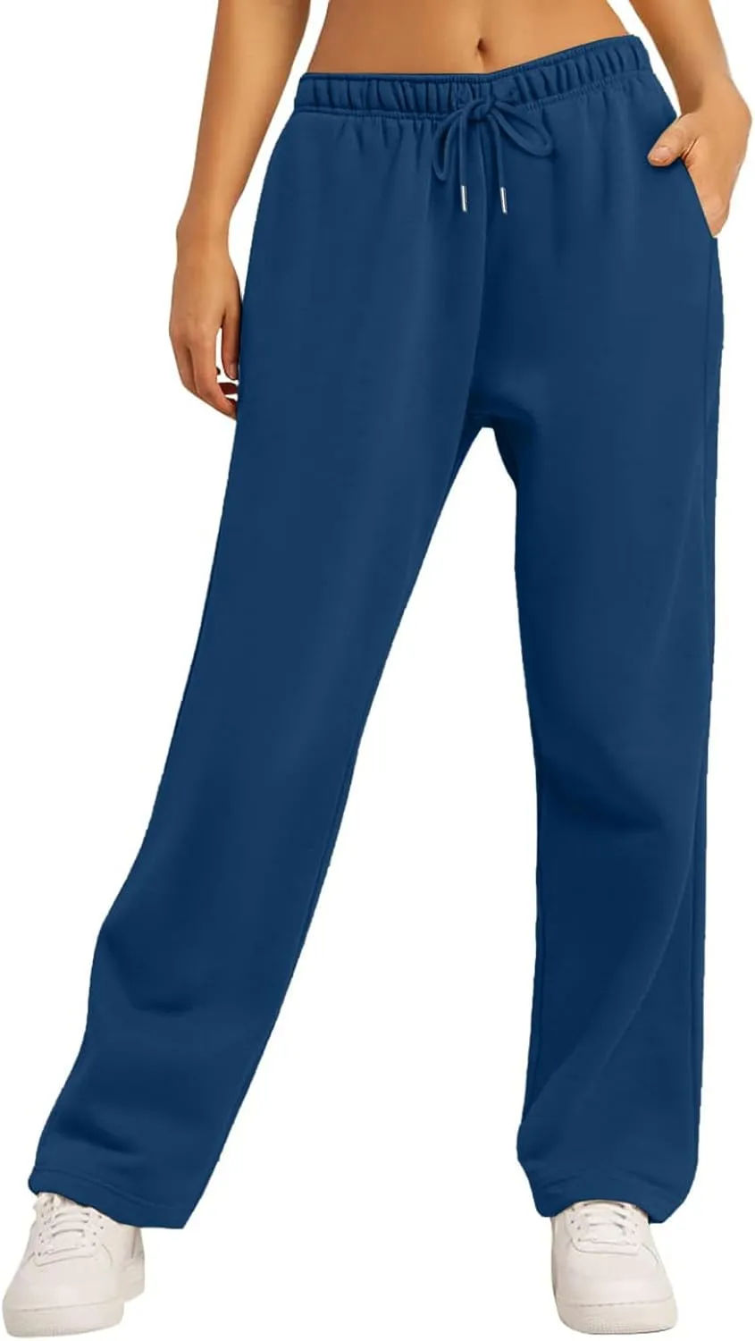 Womens Sweatpants 2025 Baggy High Waisted Wide Leg Trousers Loose Drawstring Elastic Waist Athletic Pant with Pocket