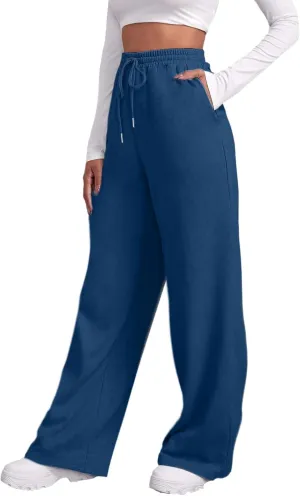 Womens Sweatpants 2025 Baggy High Waisted Wide Leg Trousers Loose Drawstring Elastic Waist Athletic Pant with Pocket
