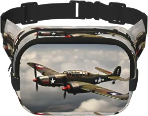 World War 2 Aircraft Airplane 2-standard-scale-2_00x print Womens Fanny Pack Everyday Hip Pouch Waist Bag for Travel Outdoor Running Hunting for Adult
