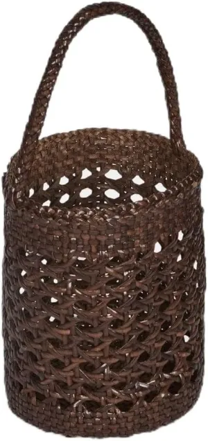 Woven leather tote bag size Small Cannage Pipe Bucket YOCO (Y99880CPB)