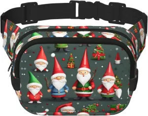 Xmas Funny Gnomes print Womens Fanny Pack Everyday Hip Pouch Waist Bag for Travel Outdoor Running Hunting for Adult