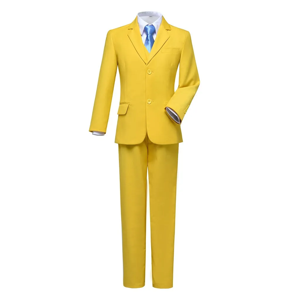 Yellow Popular Suits 5 Piece Boys Suits