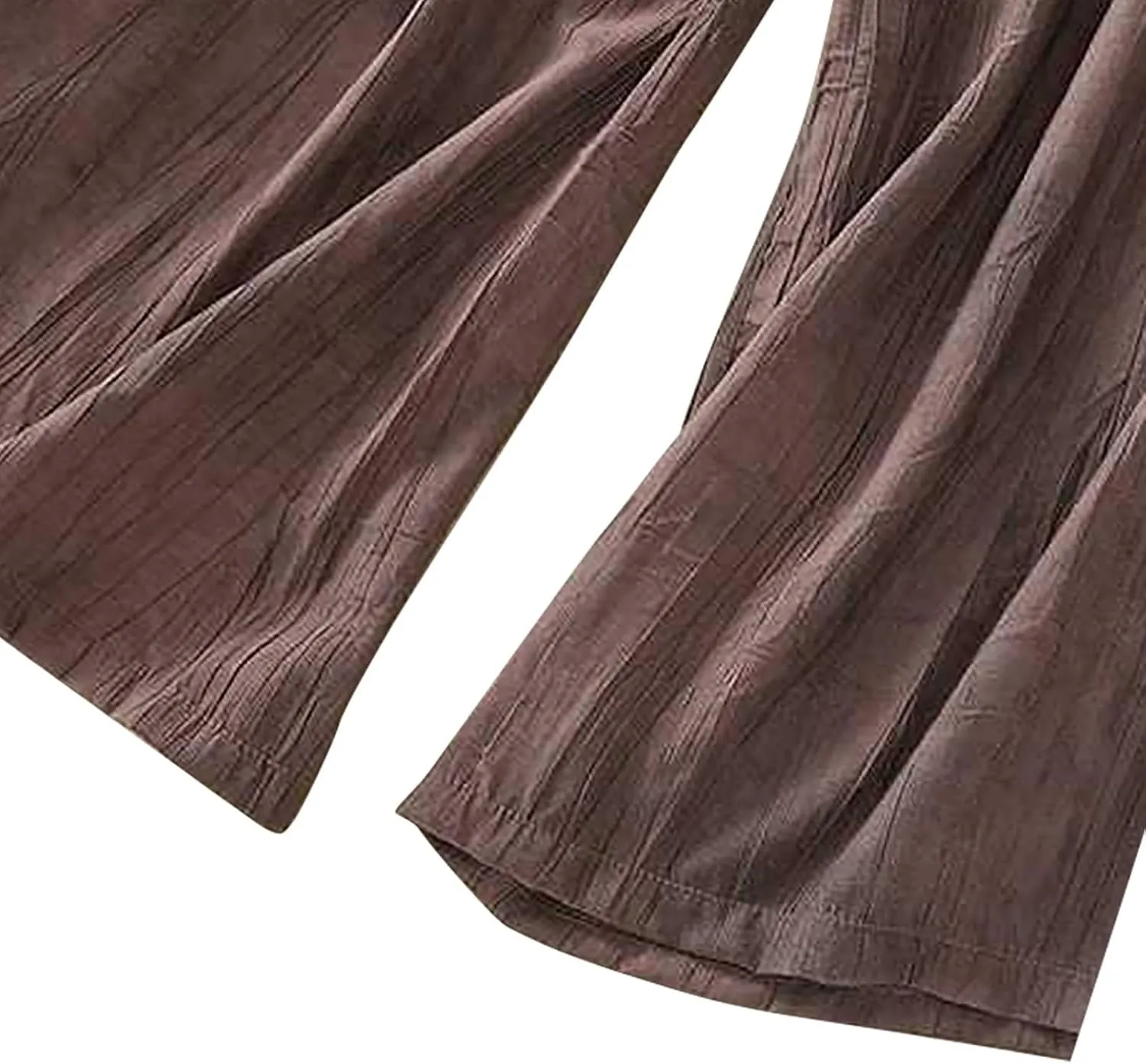 YRAETENM Wide Leg Pants for Women Baggy Elastic Waist Cotton Linen Pants Plus Size Palazzo Lounge Trousers with Pockets