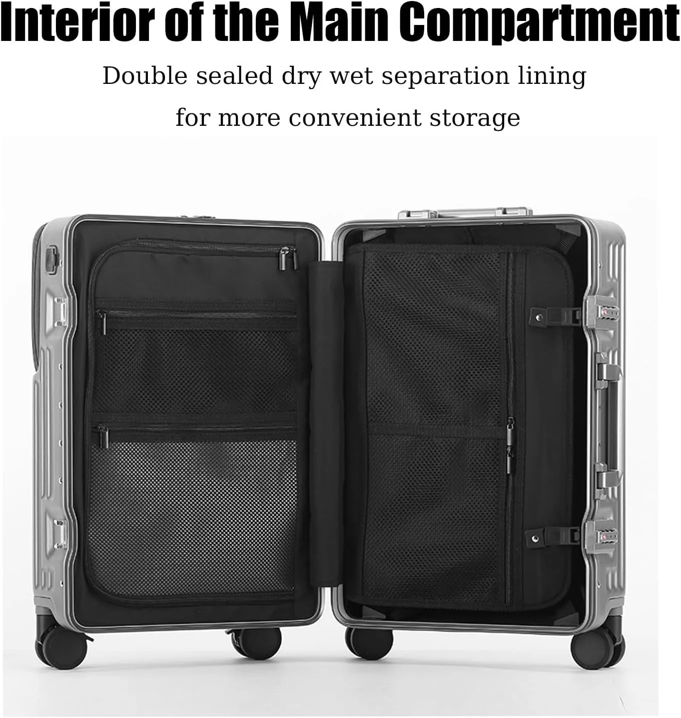 ZMY Carry on Luggage with Charging Port, Lightweight Hardside Suitcase with TSA Lock and Spinner Wheels (Black, 20 inches)