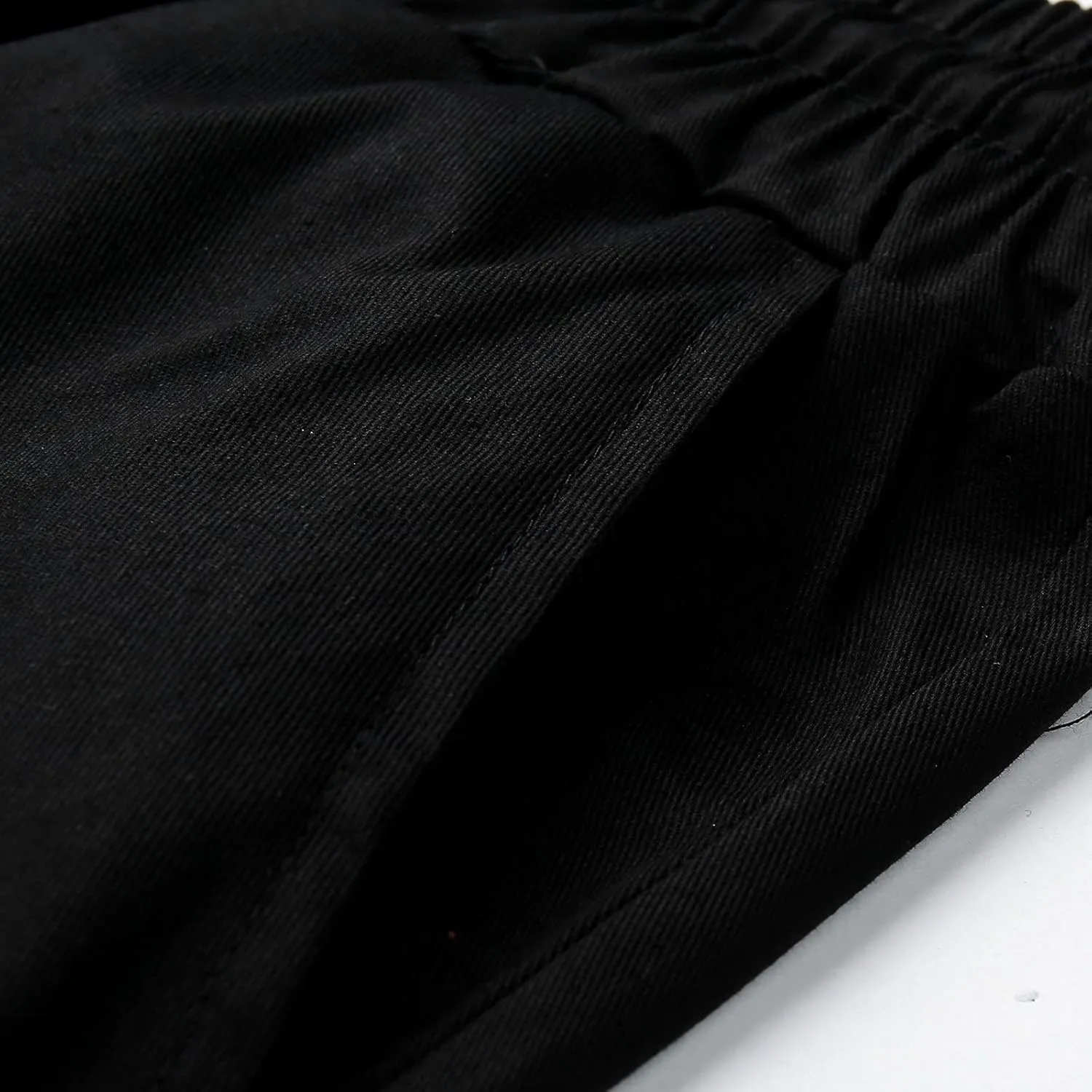 ZYXTIM Sweat Pants for Man Slim Fit Pencil Tapered Cuff Stripes Color Block Jogger Trousers with Pockets